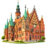 Ilustracja: charakterystyczny budynek, Wrocław